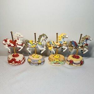 Heritage House Carousel Horses. Collectible. Set of 4